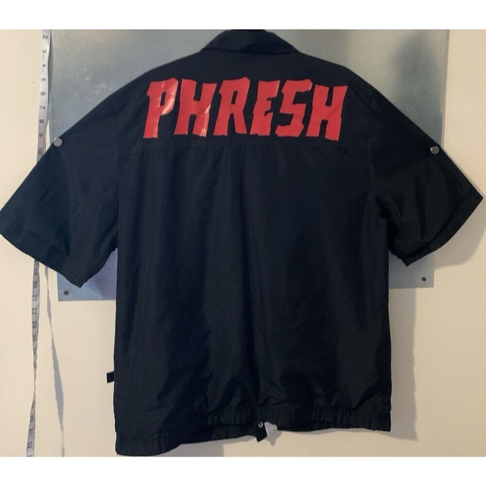 KLEEP PHRESH Mesh Lined Snap Up Short Sleeve Pocketed Polyester Shacket L BLACK - Picture 13 of 16